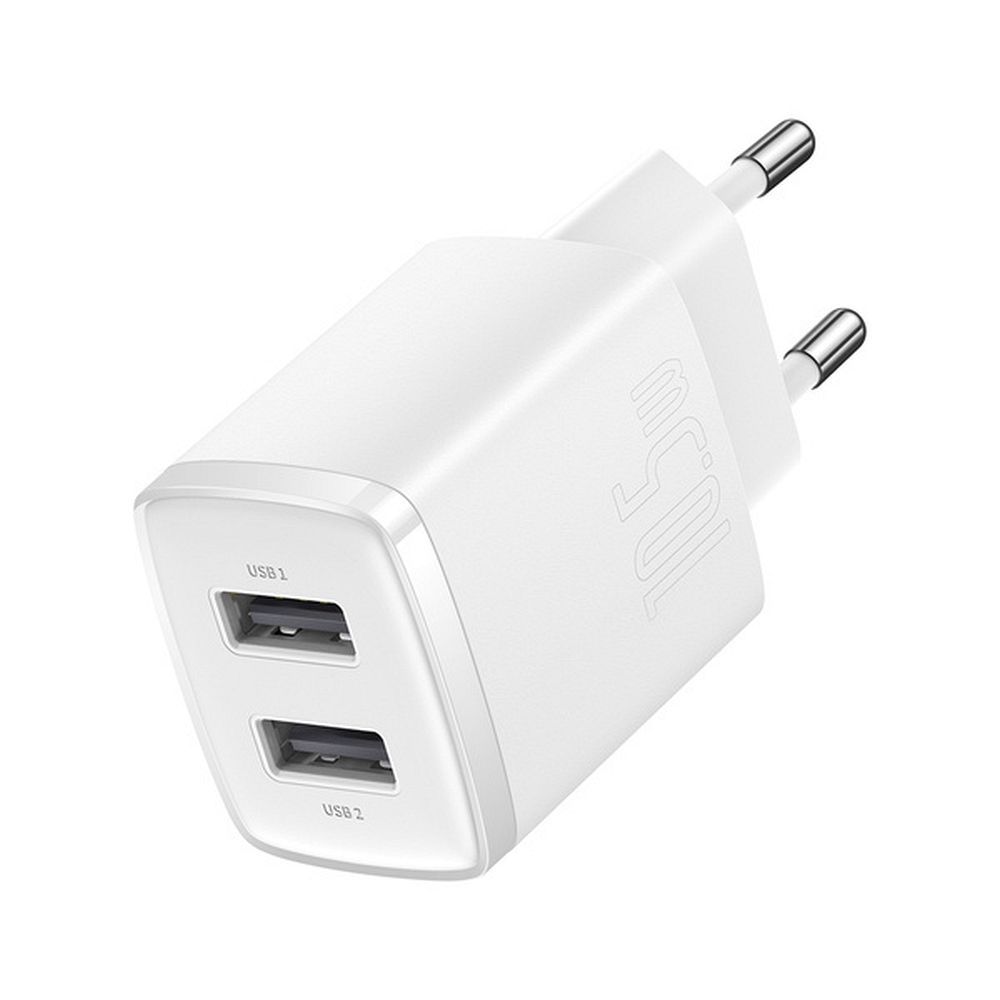 588de6f2a6351031bc563eb5984347ee BASEUS wall charger 2 x USB A 2,1A 10,5W CCXJ010202 white