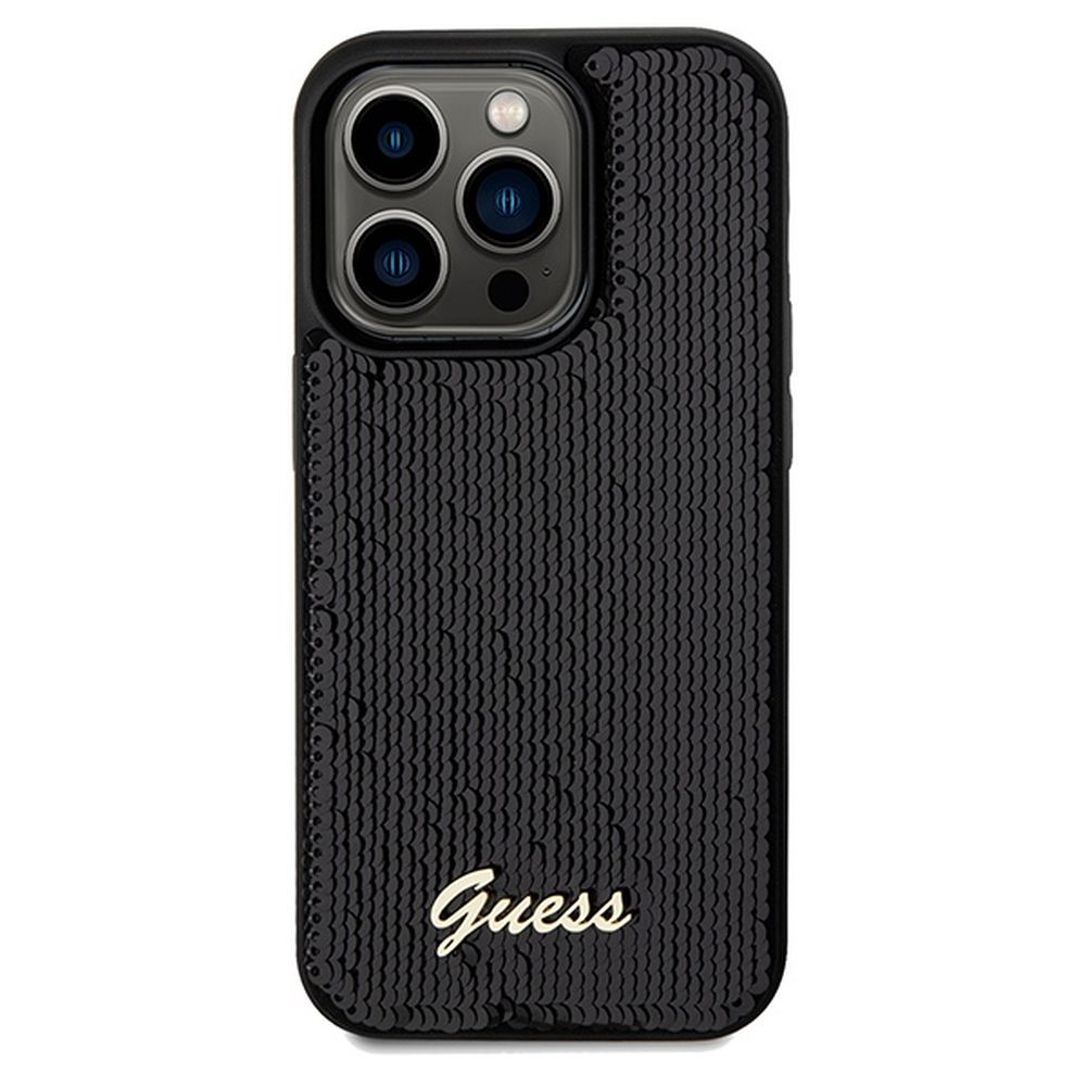 GUESS case for IPHONE 14 Pro GUHCP14LPSFDGSK (Sequin Script Metal) black