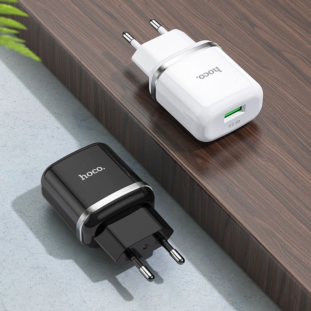 58da7bbf2518f03c8bc0c2f370fdd38d HOCO travel charger USB A QC3.0 3A 18W N3 black