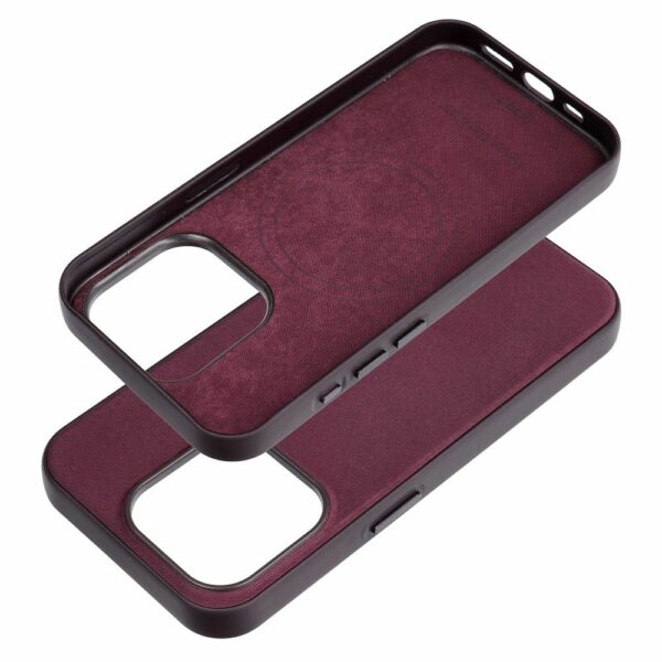 WOVEN MAG COVER case compatible with MagSafe for IPHONE 15 Pro burgundy