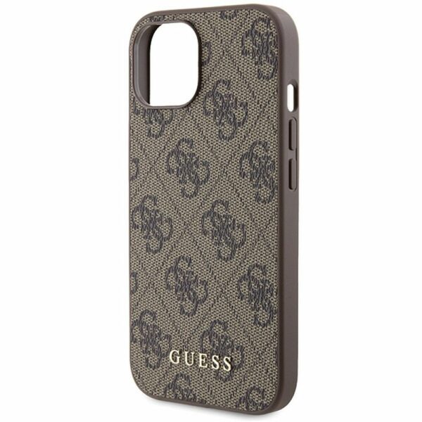 GUESS case for IPHONE 15 GUHCP15SG4GFBR (4G Metal Logo) brown