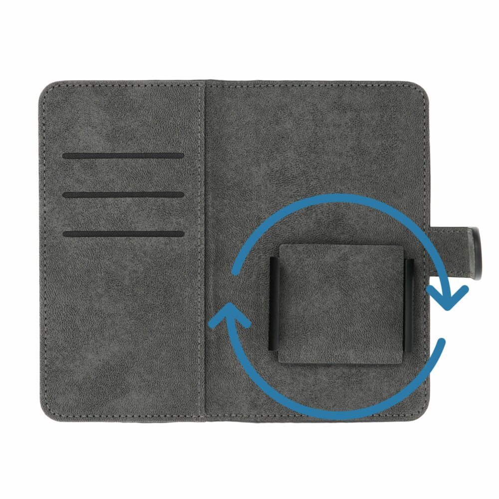 Universal book case COMMON size M for SAMSUNG S21 / NOTE / NOTE 2 / NOTE 3 / S10 / HUAWEI P30 Lite / P9 / P9 Lite / SONY XPERIA Z3 / Z4 / Z5 black