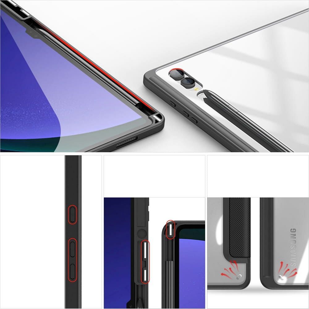 DUX DUCIS case TOBY with pencil storage for SAMSUNG Tab S10 Ultra/S9 Ultra/S8 Ultra black