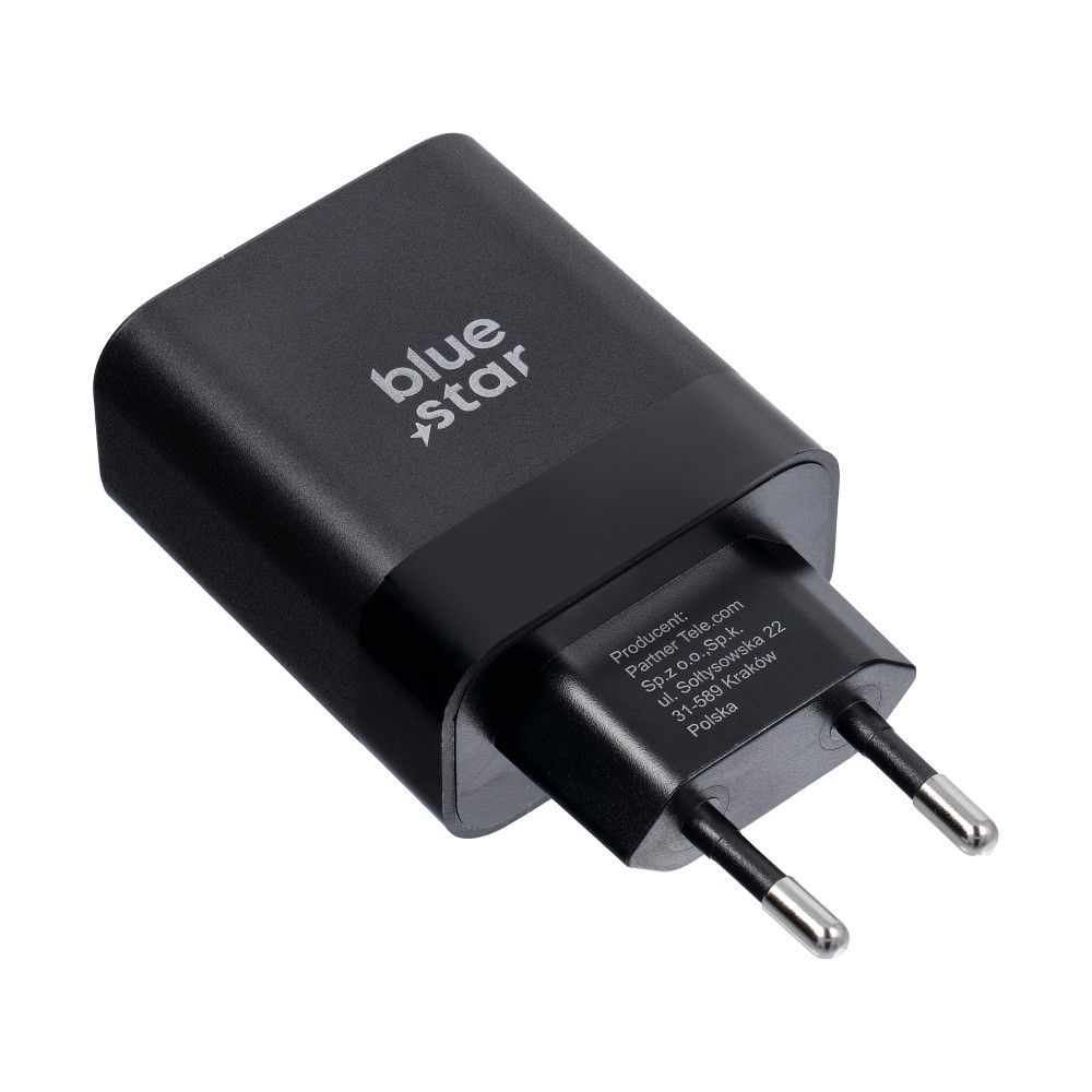 BLUE STAR travel charger Type C + cable Type C to Type C PD QC4.0 3A 45W TFB-TC-45WPD black