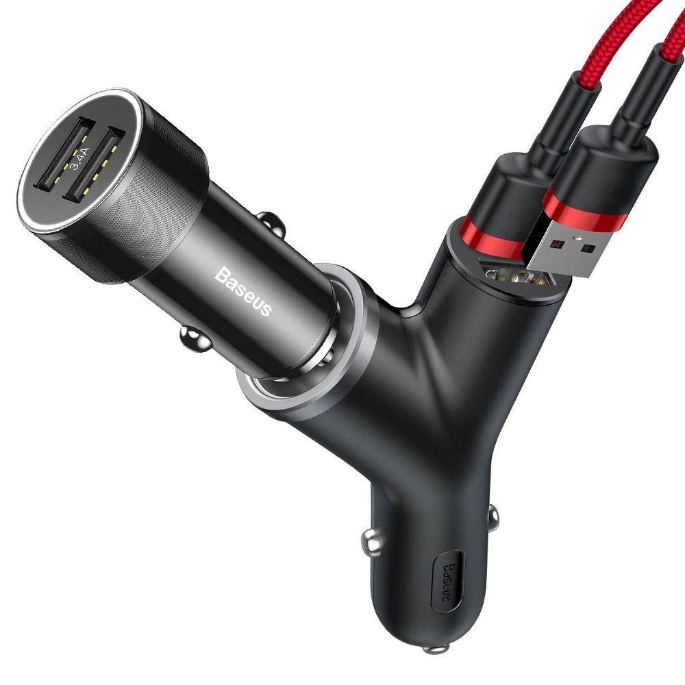 5bba0e65135b1d179543895df72d1940 BASEUS car charger 2 x USB A + cigarette lighter 5A 40W CCALL-YX01/BSC-C16N black