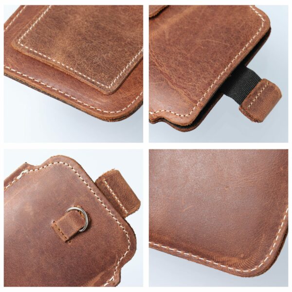 ROYAL Crazy Horse - Leather universal pull-up pocket / brown - Size 2XL+tall - SAMSUNG S21 ULTRA / HUAWEI P Smart 2021 / XIAOMI Redmi 12 / OPPO A98 5G