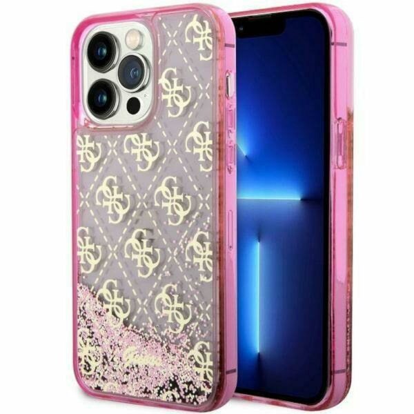 GUESS case for IPHONE 14 Pro GUHCP14LLC4PSGP (Liquid Glitter 4G Translucent) pink