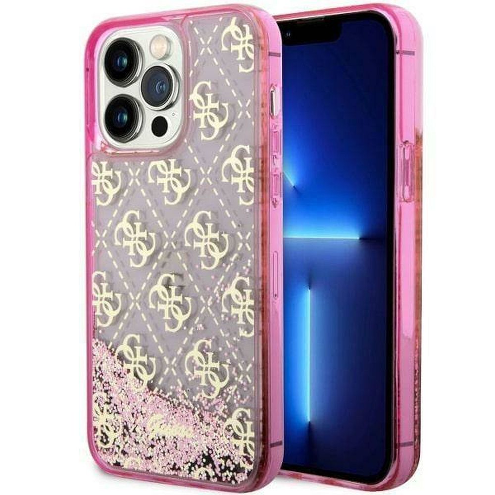 GUESS case for IPHONE 14 Pro GUHCP14LLC4PSGP (Liquid Glitter 4G Translucent) pink