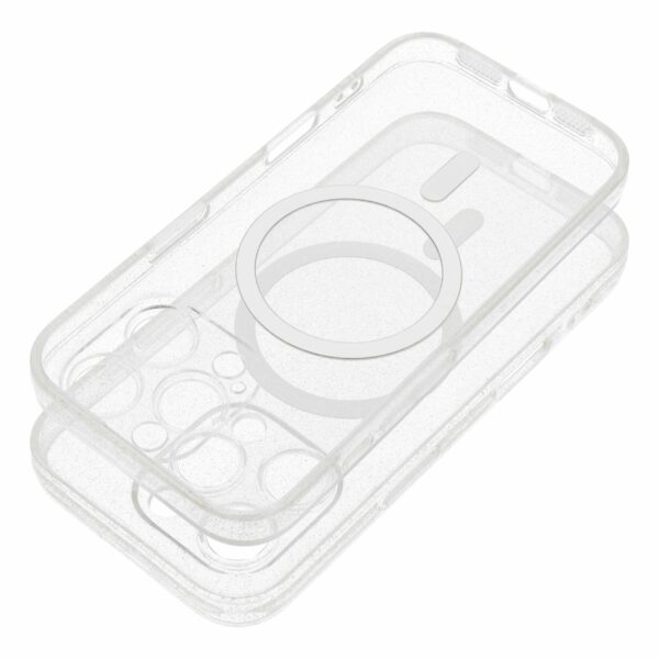 CLEAR MAG COVER case compatible with MagSafe for SAMSUNG S25 Plus transparent glitter