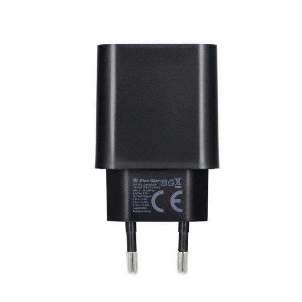 BLUE STAR travel charger Type C + cable Type C to Type C PD QC4.0 3A 20W TFB-TC-20WPD black