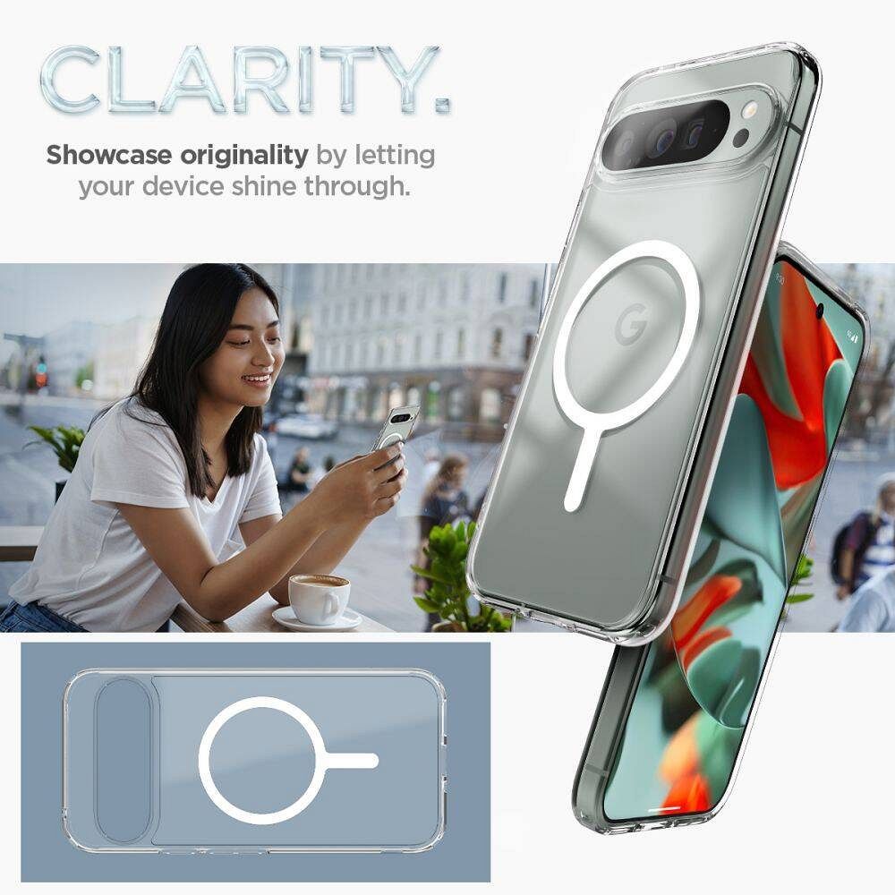 SPIGEN case ULTRA HYBRID Onetap Ring MagSafe for GOOGLE Pixel 9 Pro white