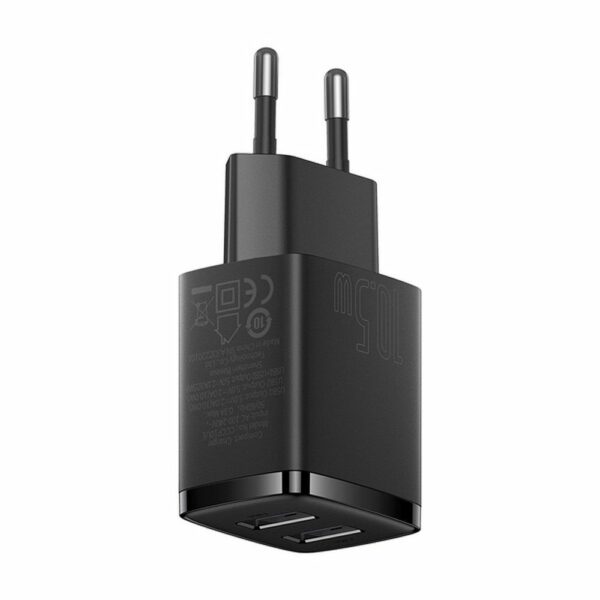 BASEUS wall charger 2 x USB A 2,1A 10,5W CCXJ010201 black