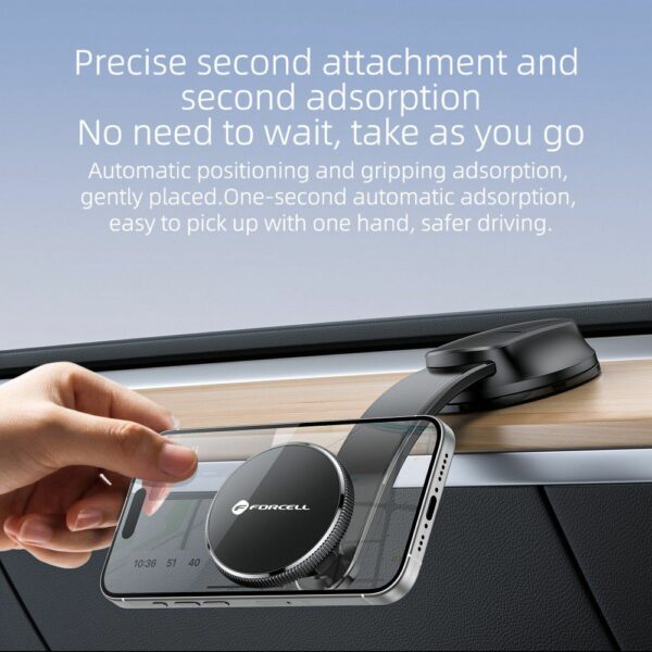 FORCELL F-GRIP MagFlex magnetic car holder for windshield / dashboard compatible with MagSafe black