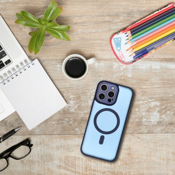 VARIETE MAG COVER Case compatible with MagSafe for IPHONE 15 PRO navy blue
