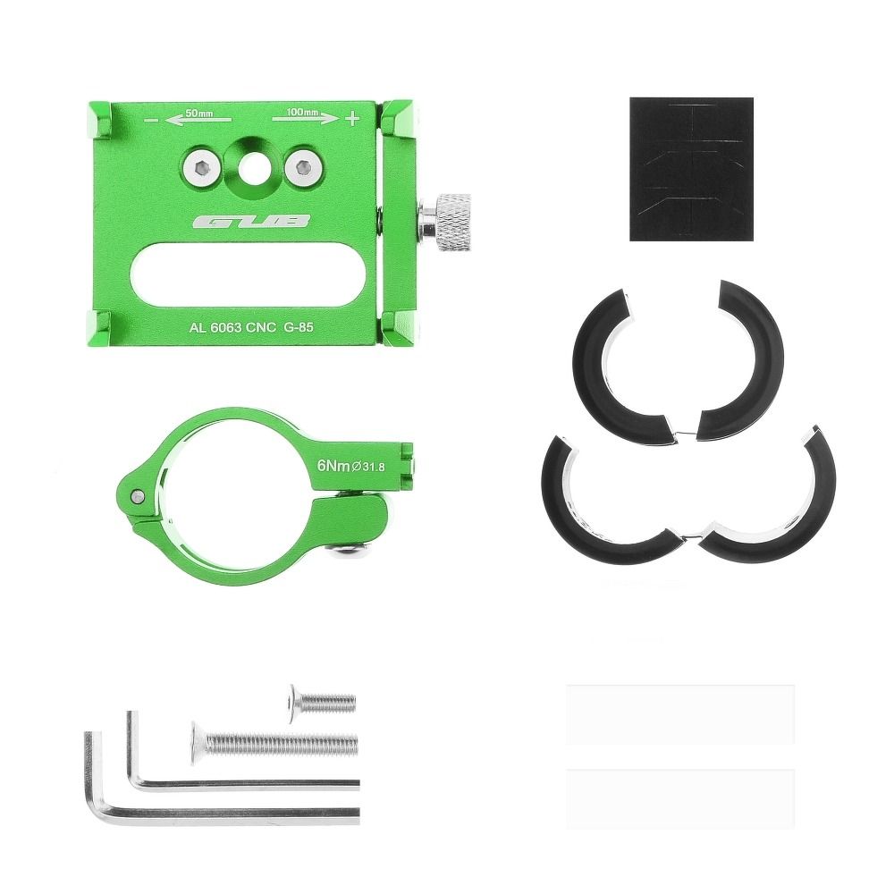 GUB bike holder for mobile phone G85 Aluminium green