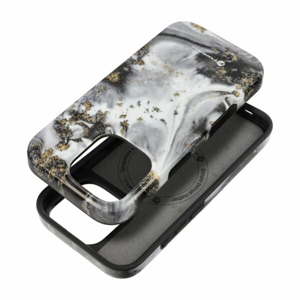 FORCELL F-PROTECT Mirage, Military Drop-Tested case compatible with MagSafe for IPHONE 15 PRO MAX silver fog