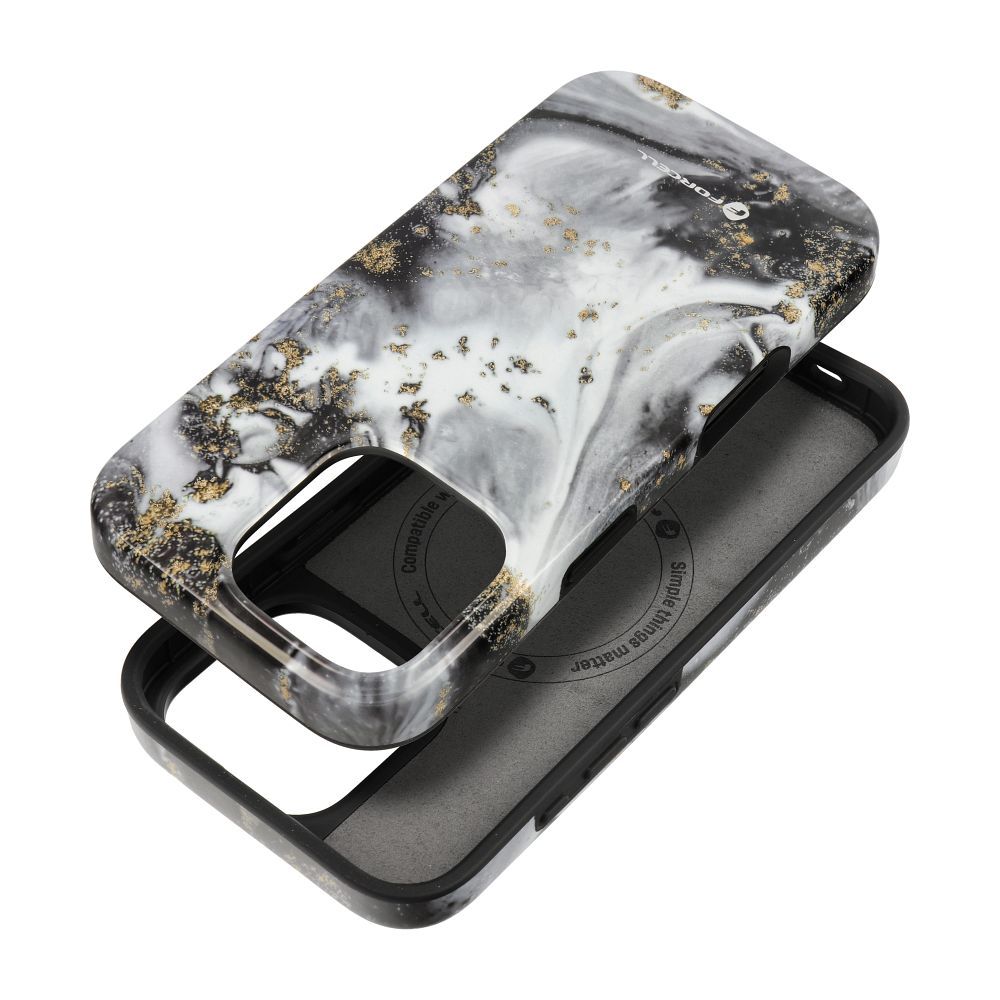 FORCELL F-PROTECT Mirage, Military Drop-Tested case compatible with MagSafe for IPHONE 15 PRO MAX silver fog