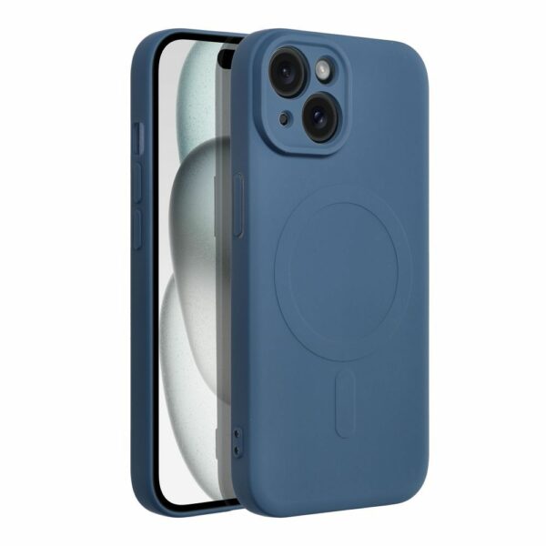 SILICONE MAG COVER case compatible with MagSafe for IPHONE 15 blue
