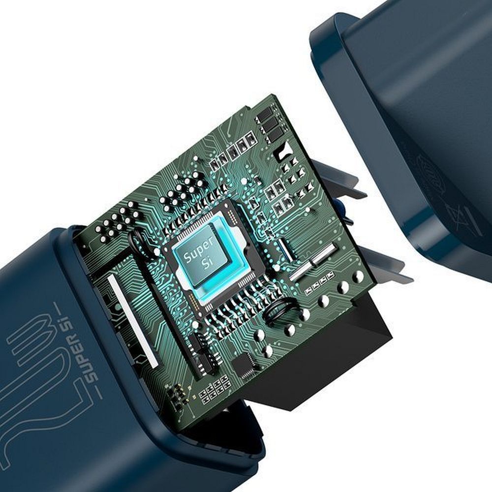 5ec0d77d057498d7bd12930bca9de214 BASEUS wall charger Type C + cable Type C to Lightning PD QC3.0 3A 20W TZCCSUP-B03 blue