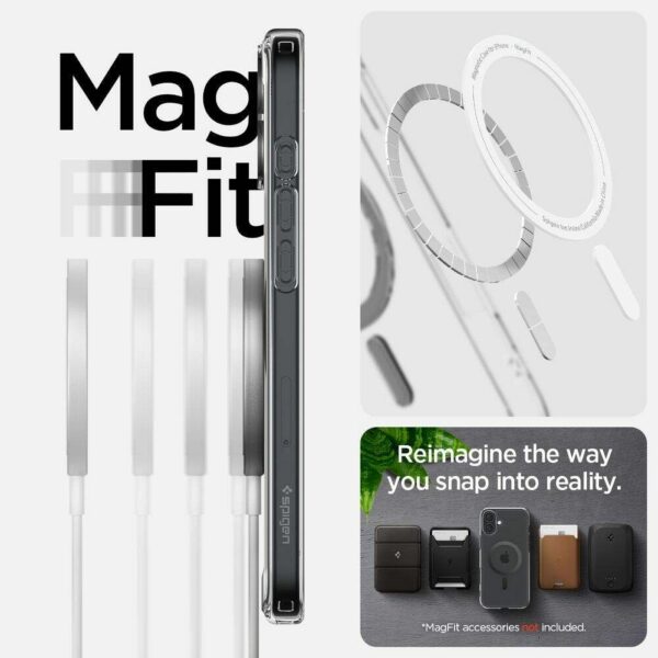 SPIGEN case ULTRA HYBRID MAG compatible with MagSafe for IPHONE 16 carbon fiber