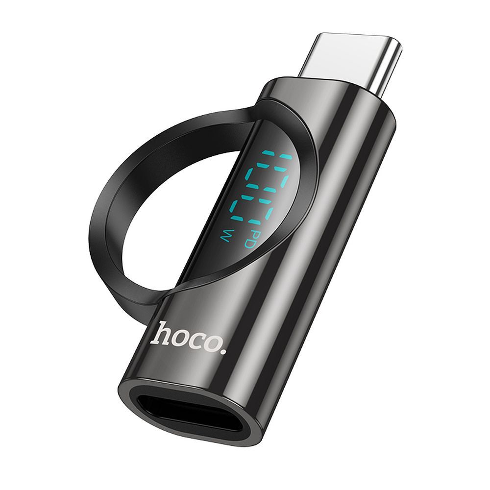 HOCO adapter Type C (male) to Type C (female) with digital display 5A 100W UA32 black
