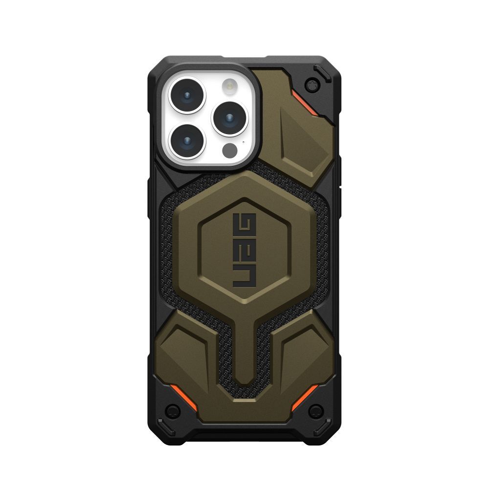 UAG Urban Armor Gear case MONARCH PRO compatible with MagSafe for IPHONE 15 Pro Max kevlar element green