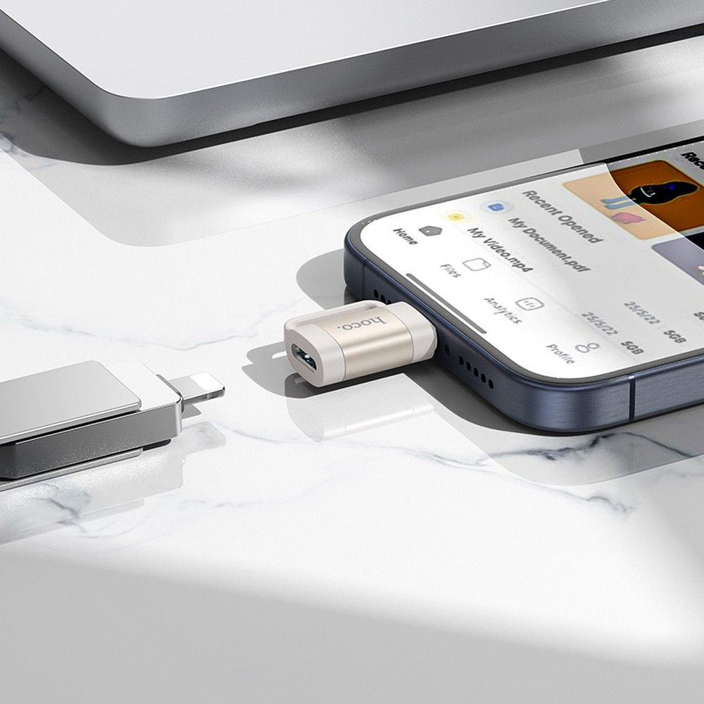 HOCO adapter OTG Type C (male) to Lightning (female) 3A UA31E gray