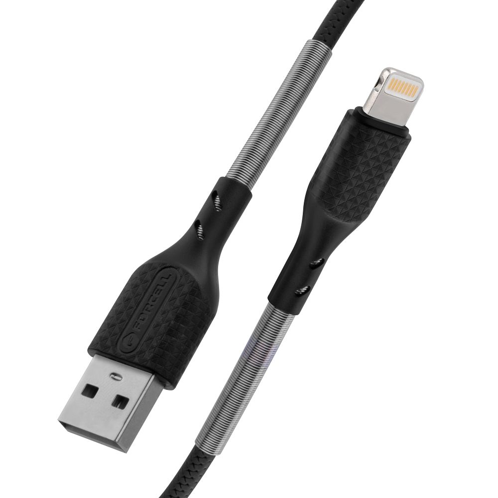 FORCELL F-ENERGY Carbon CB-01A cable USB A to Lightning 2,4A 12W 1 m black
