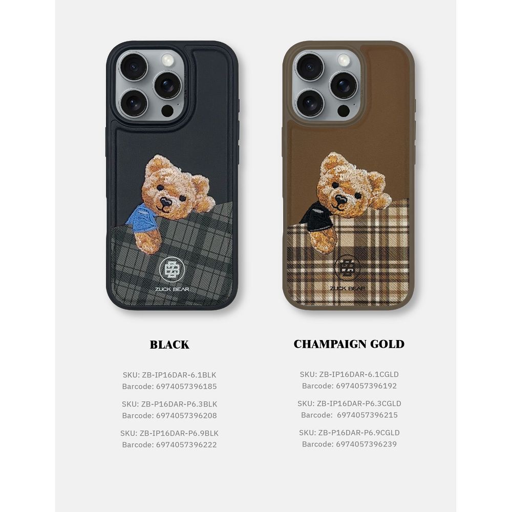 ZUCK BEAR case DARREN compatible with MagSafe 16 Pro champaign gold