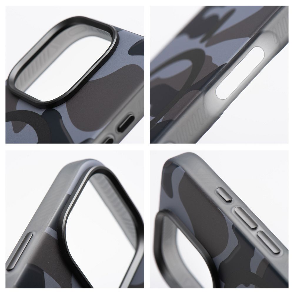 FORCELL F-PROTECT Levels with Dual Layer 4D technology, Military Drop-Test compatible with MagSafe for IPHONE 16 PLUS black camo