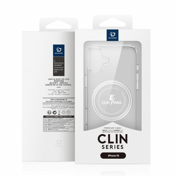 DUX DUCIS case CLIN MAG compatible with MagSafe for IPHONE 16 transparent