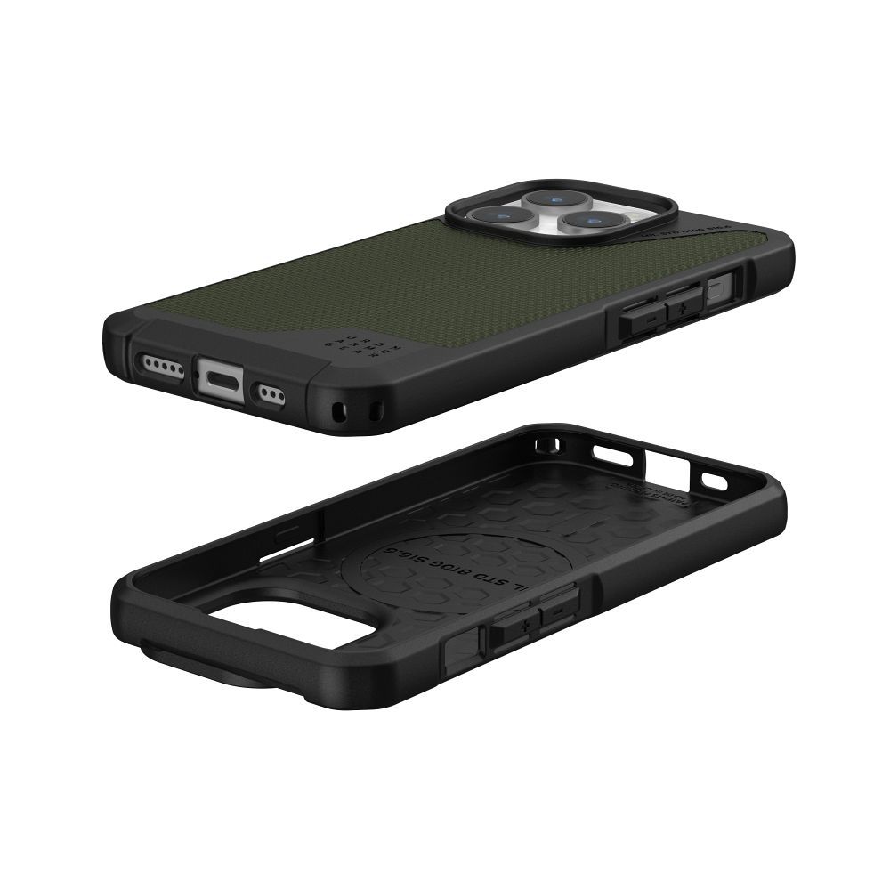 UAG Urban Armor Gear case METROPOLIS LT compatible with MagSafe for IPHONE 15 Pro kevlar olive