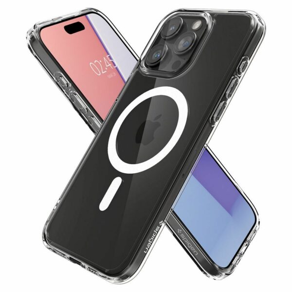 SPIGEN case ULTRA HYBRID MAG compatible with MagSafe for IPHONE 15 Pro white