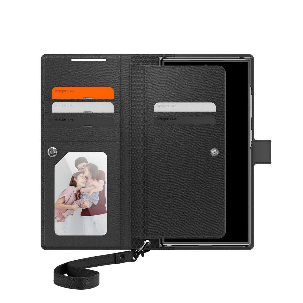 SPIGEN WALLET S Plus book for SAMSUNG S24 Ultra black