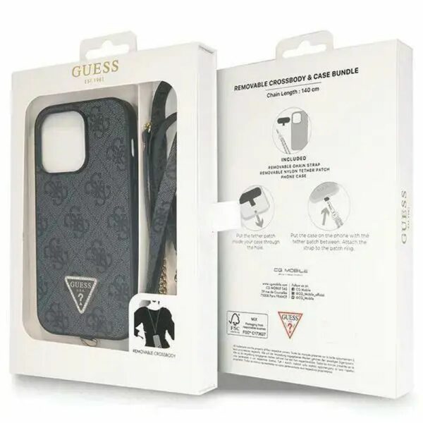 GUESS case for IPHONE 14 Pro Max GUHCP14XP4TDSCPK (Metal Logo Starss Crossbody) black