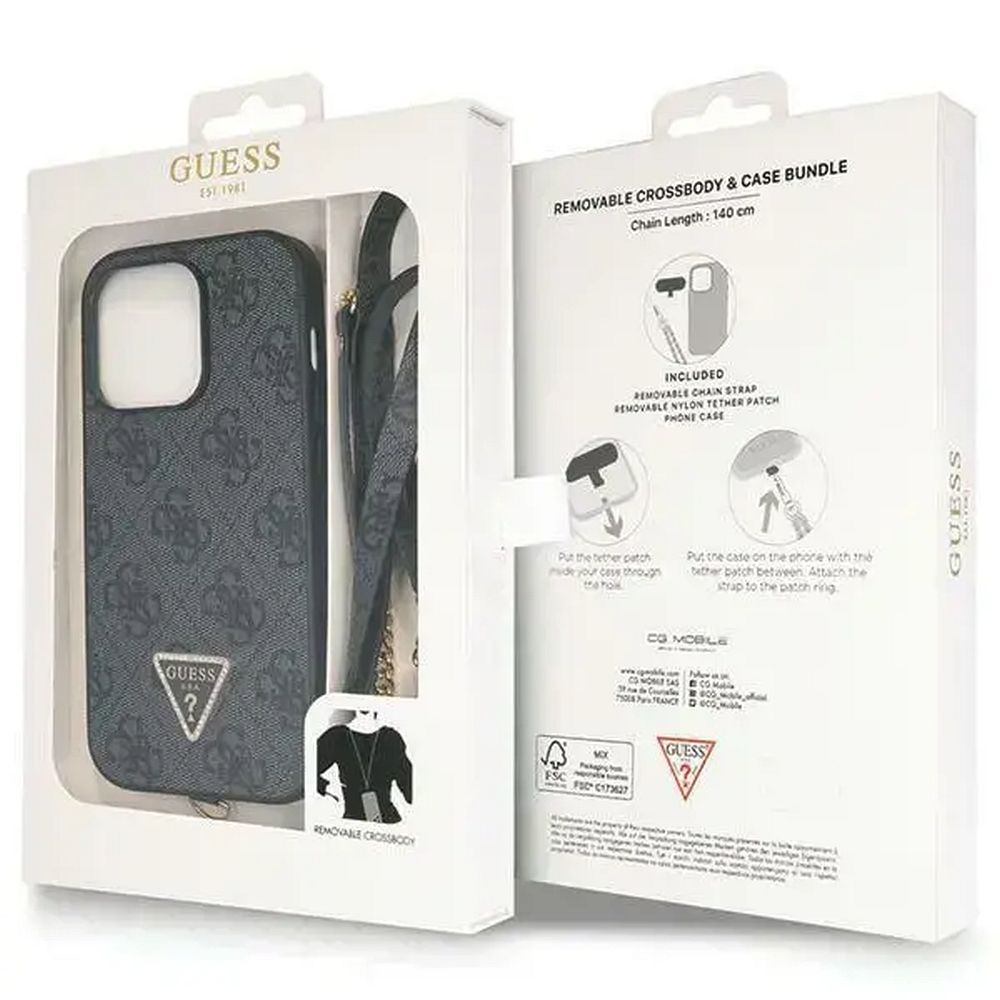 GUESS case for IPHONE 14 Pro Max GUHCP14XP4TDSCPK (Metal Logo Starss Crossbody) black