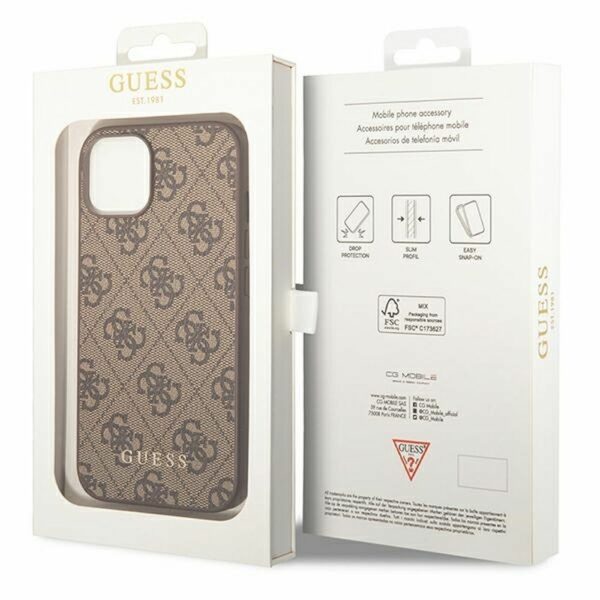 GUESS case for IPHONE 14 GUHCP14SG4GFBR (4G Gold Logo) brown