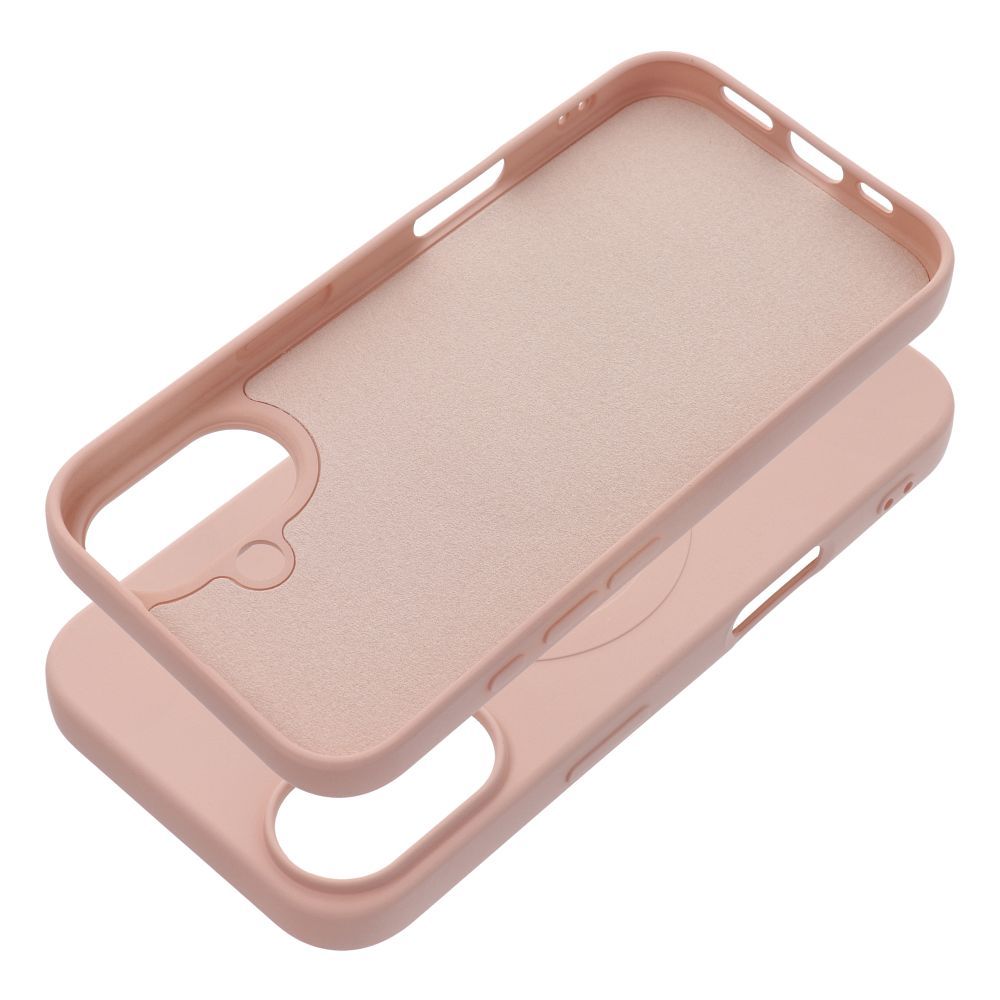 SILICONE MAG COVER (big hole) case compatible with MagSafe for IPHONE 16 pink