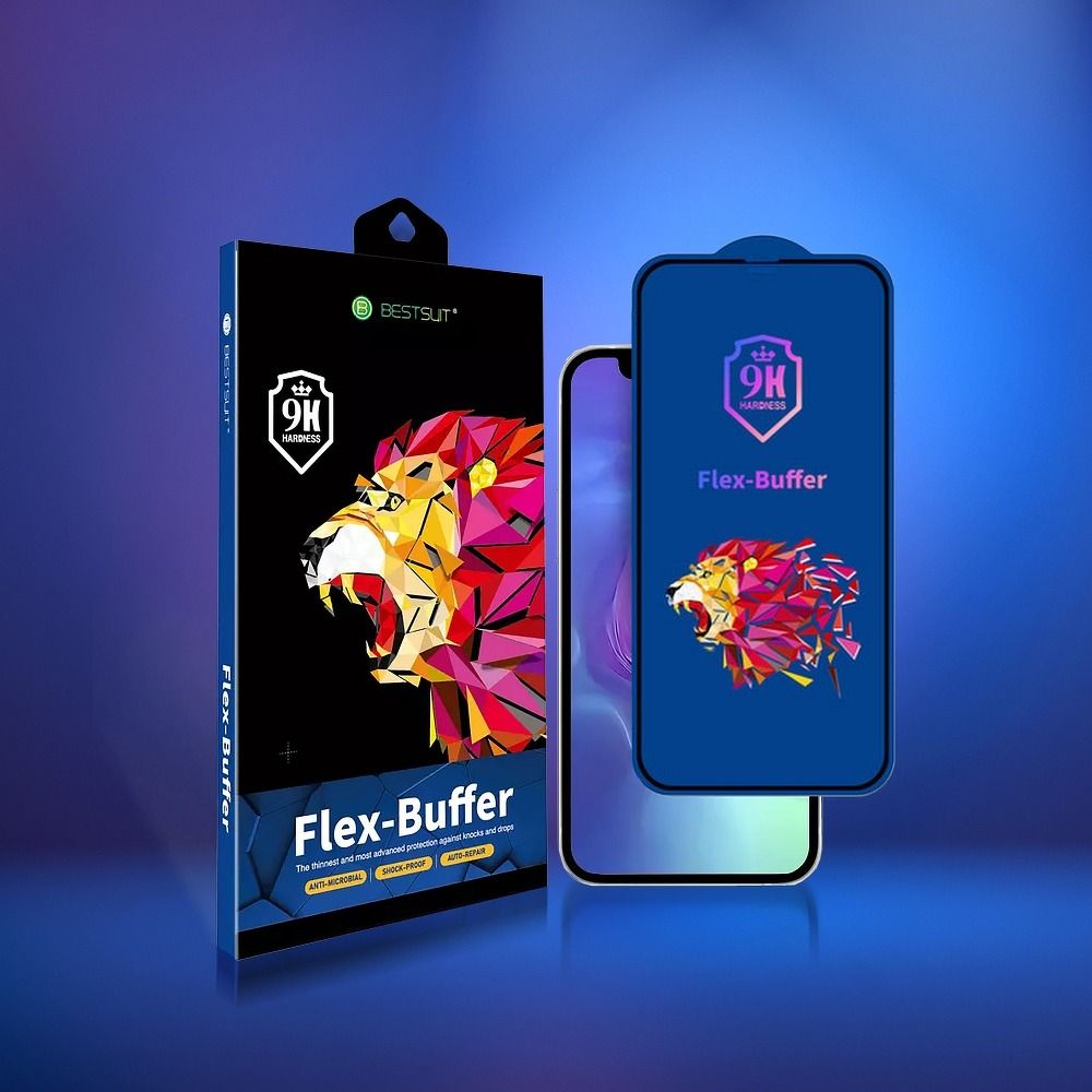 65af7f0009b072c12b9dfd4e2857e8a9 Bestsuit Flex-Buffer Hybrid Glass 5D with antibacterial Biomaster coating for Apple iPhone 12 mini BLACK