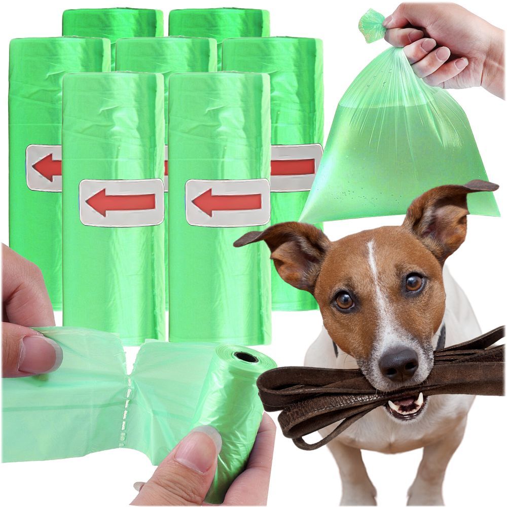 65c07129e1ff56313a41a76f9583aea6 Plastic bags for dog excrement STRONG 8 rolls 120 pcs RC-K-777 green
