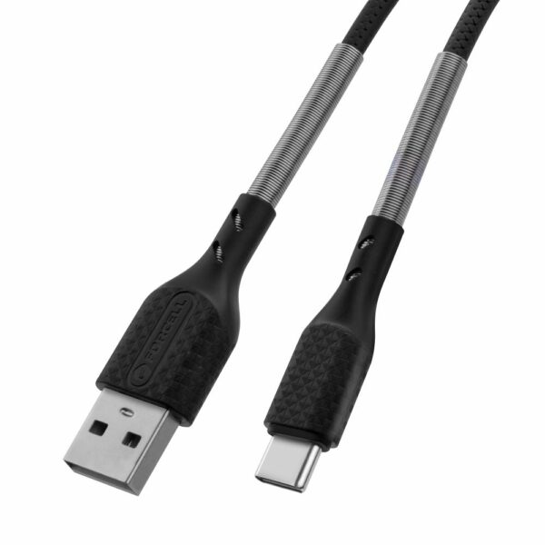 FORCELL F-ENERGY Carbon CB-02A cable USB A to Type C 2,4A 18W 1 m black