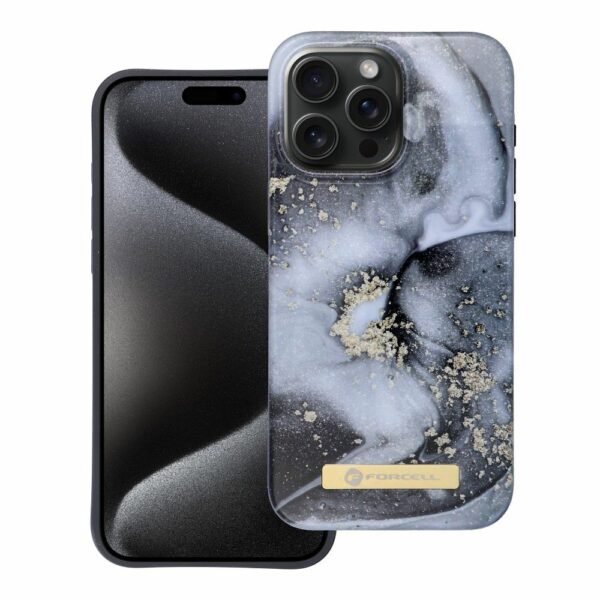 FORCELL F-PROTECT Mirage case compatible with MagSafe for IPHONE 15 Pro Max marble mist