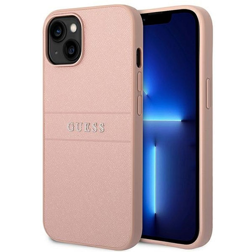 GUESS case for IPHONE 14 Plus GUHCP14MPSASBPI (Saffiano With Metal Logo) pink