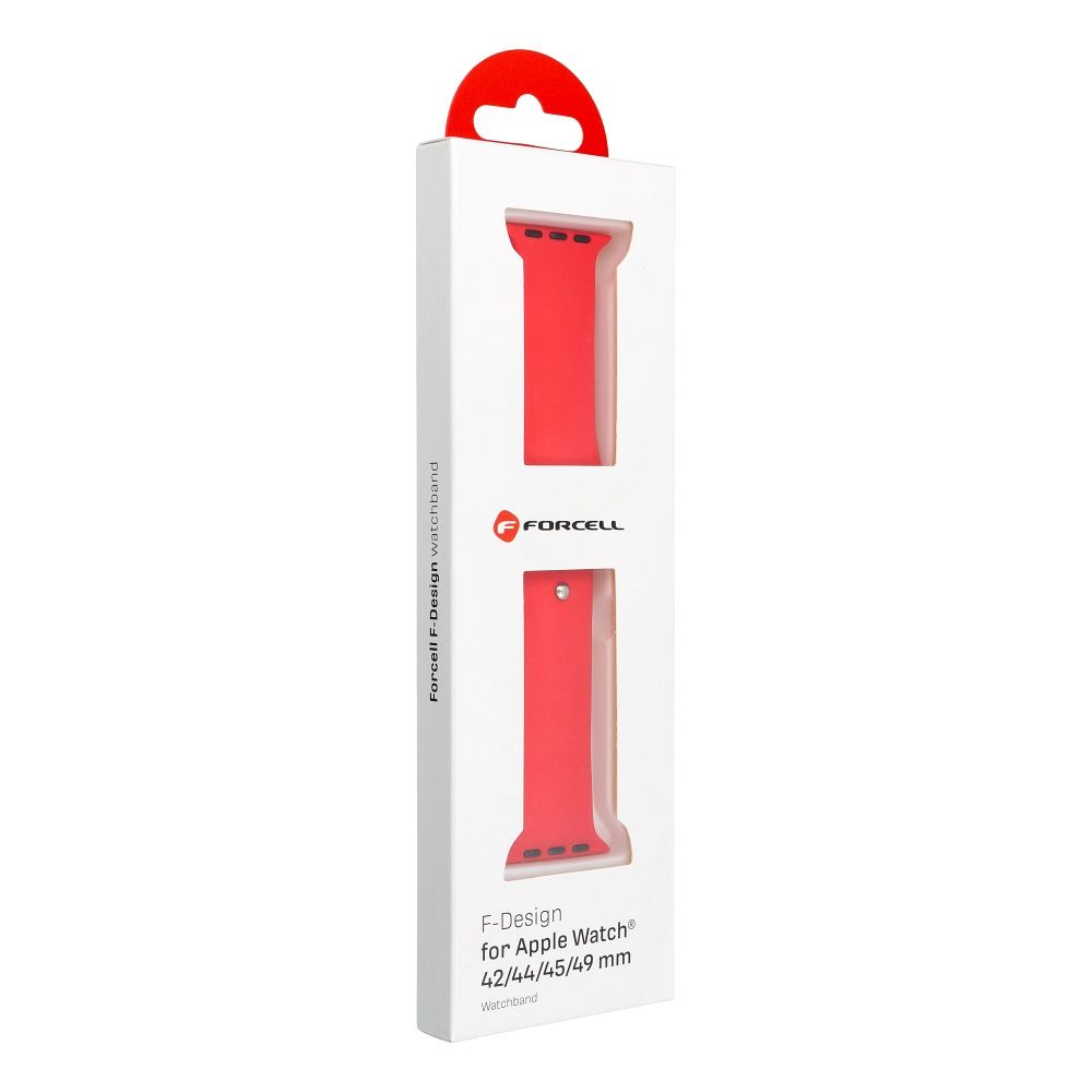 FORCELL F-DESIGN FA01 silicone strap for APPLE Watch 42 / 44 / 45 / 49 mm red