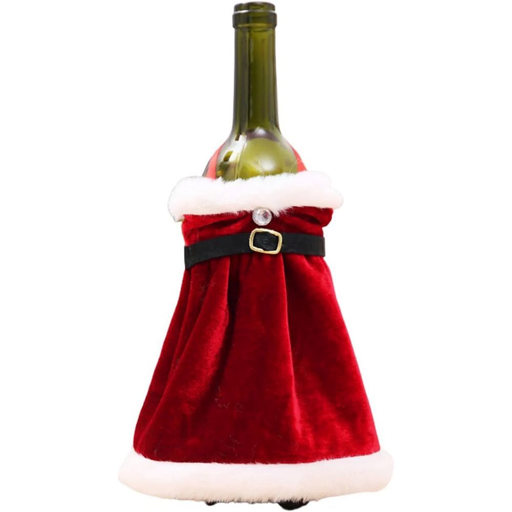 6761289fd8aa75682886e02cf58690bb Christmas Bottle Cover "Christmas Dress" Pattern RC-K-301 Multicolor Bottle Decoration for the Holidays This charming bottle cover in the shape of a Christmas dress is a delightful way to decorate bottles during the Christmas season. Perfect for gifts, Christmas table decorations, or as a fun addition to bottles of drinks during holiday parties. Colorful, Festive Design The cover features a cheerful mix of red, green, and white, creating a joyful holiday atmosphere. It looks like a mini dress, giving the bottle a unique and decorative touch. Versatile Use Ideal for wine, champagne, juice, or any other bottles. A perfect way to transform an ordinary bottle into a festive holiday decoration. Great Gift Idea This bottle cover also makes a great gift idea – a decorated bottle becomes an original and special present for loved ones. ✅ Specifications: Model: RC-K-301 Pattern: Christmas dress Color: Multicolor (red, green, white) Use: Bottle decoration, gift, Christmas table ornament Material: Fabric ✨ Add a touch of holiday magic – beautiful bottle cover for your celebrations!