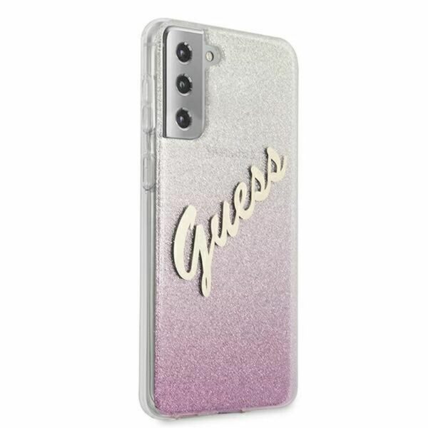 GUESS case for SAMSUNG S21 Plus GUHCS21MPCUGLSPI (Glitter Gradient Script) pink