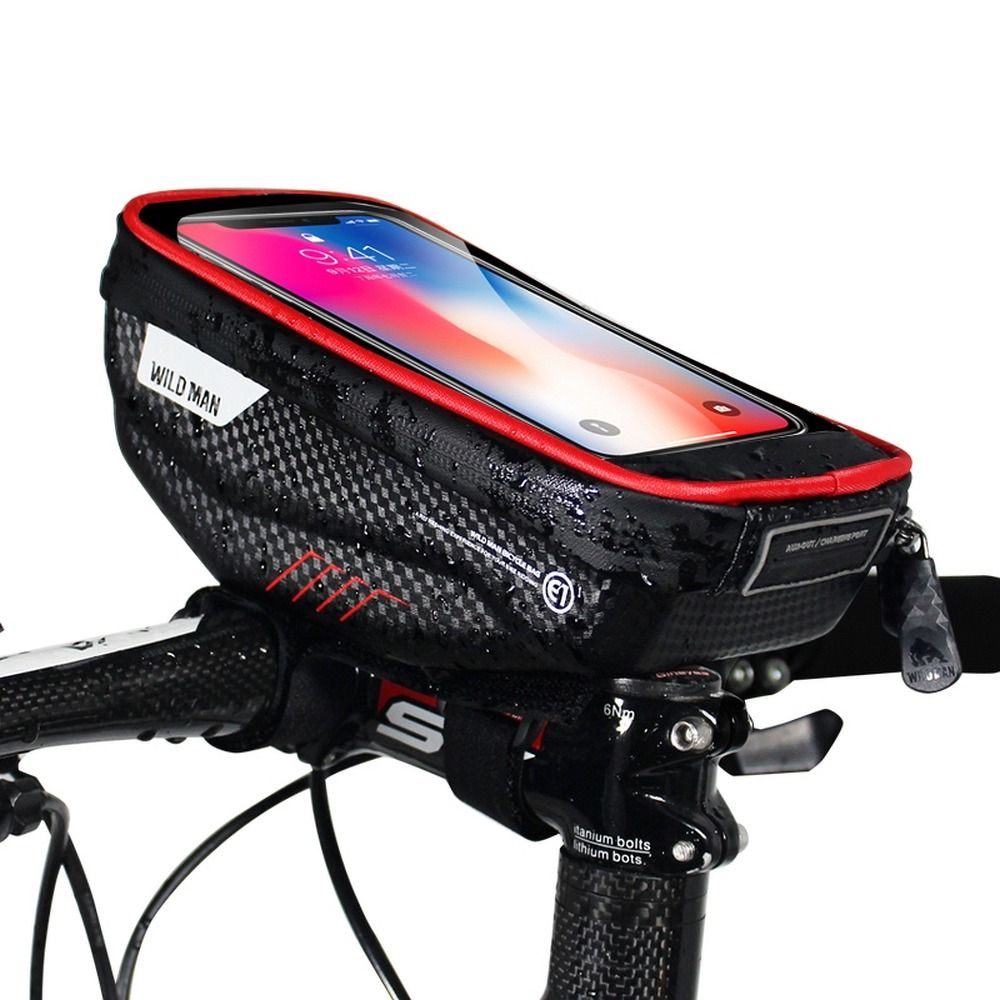 WILDMAN traveling bag for bike handlebars with zipper E1 1L ( 4 "- 7" ) black