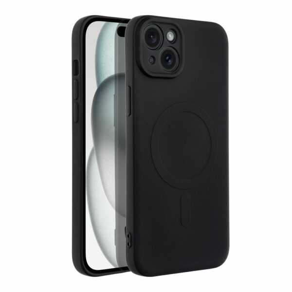 SILICONE MAG COVER case compatible with MagSafe for IPHONE 15 Plus black