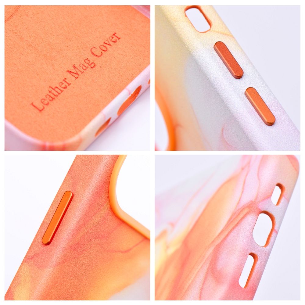 683ba30819d59febea47c78f1d536168 LEATHER MAG COVER case for IPHONE 13 Pro orange splash