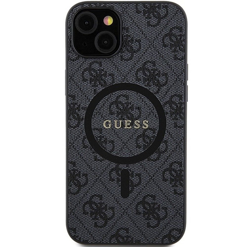 GUESS case for IPHONE 15 compatible with MagSafe GUHMP15SG4GFRK (4G Ring classic logo) black